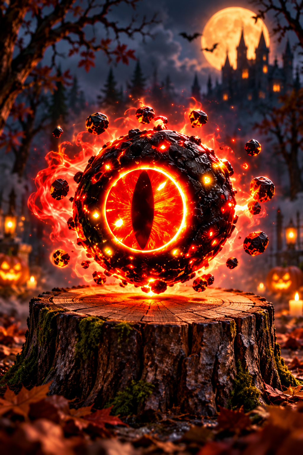 Fiery red eye Halloween accessory